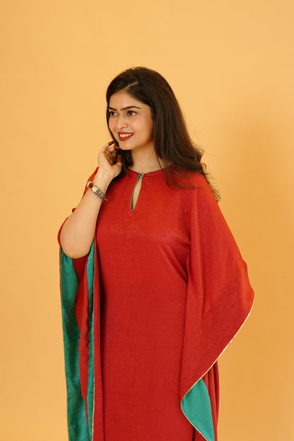 Noor Kaftan Set - Red