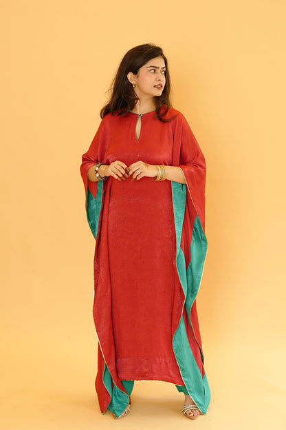 Noor Kaftan Set - Red