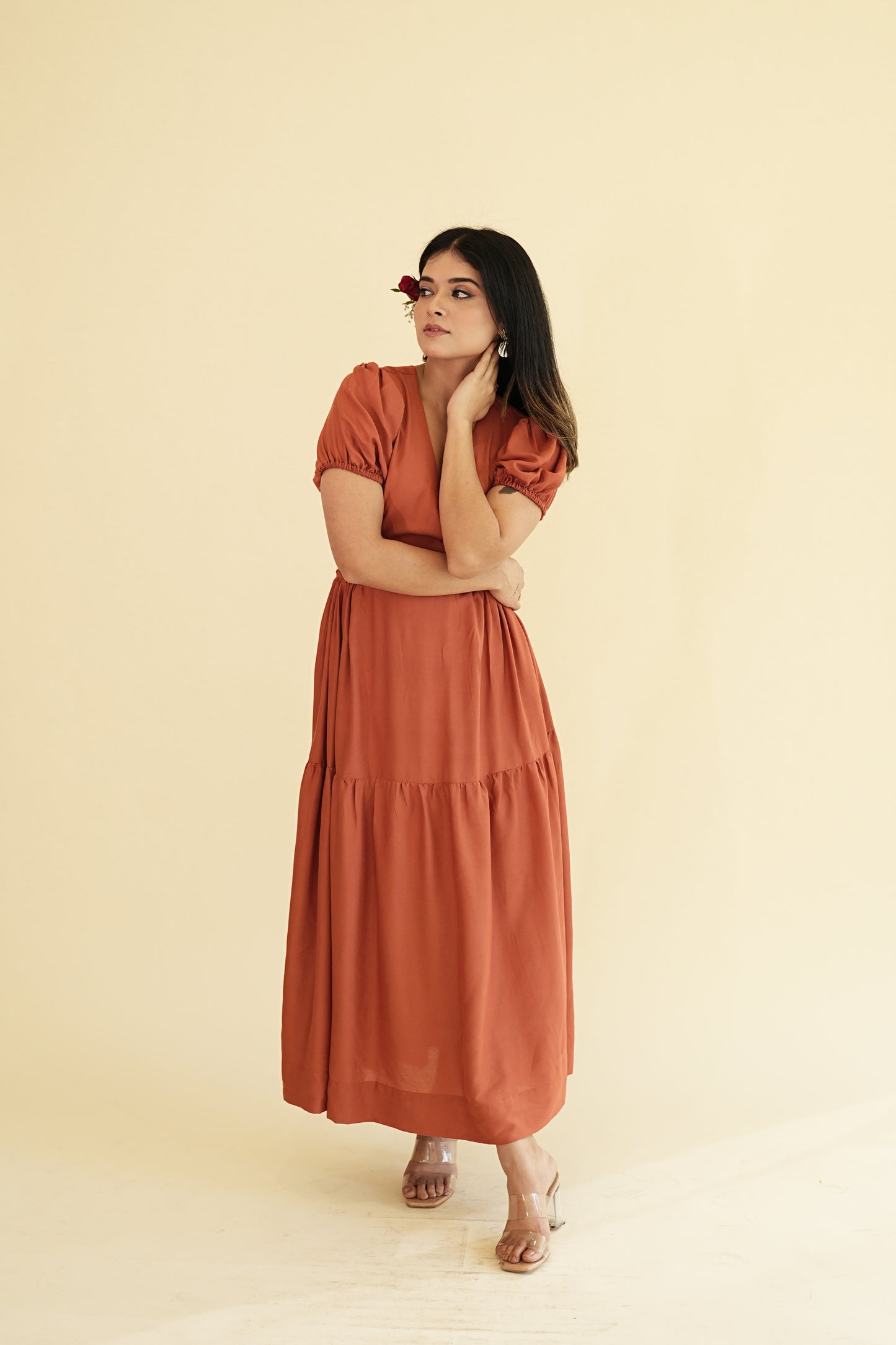 Ava Dress- Rust