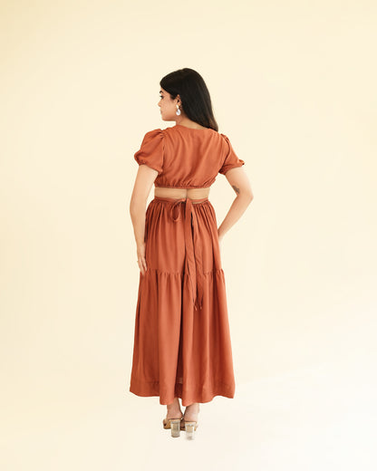 Ava Dress- Rust