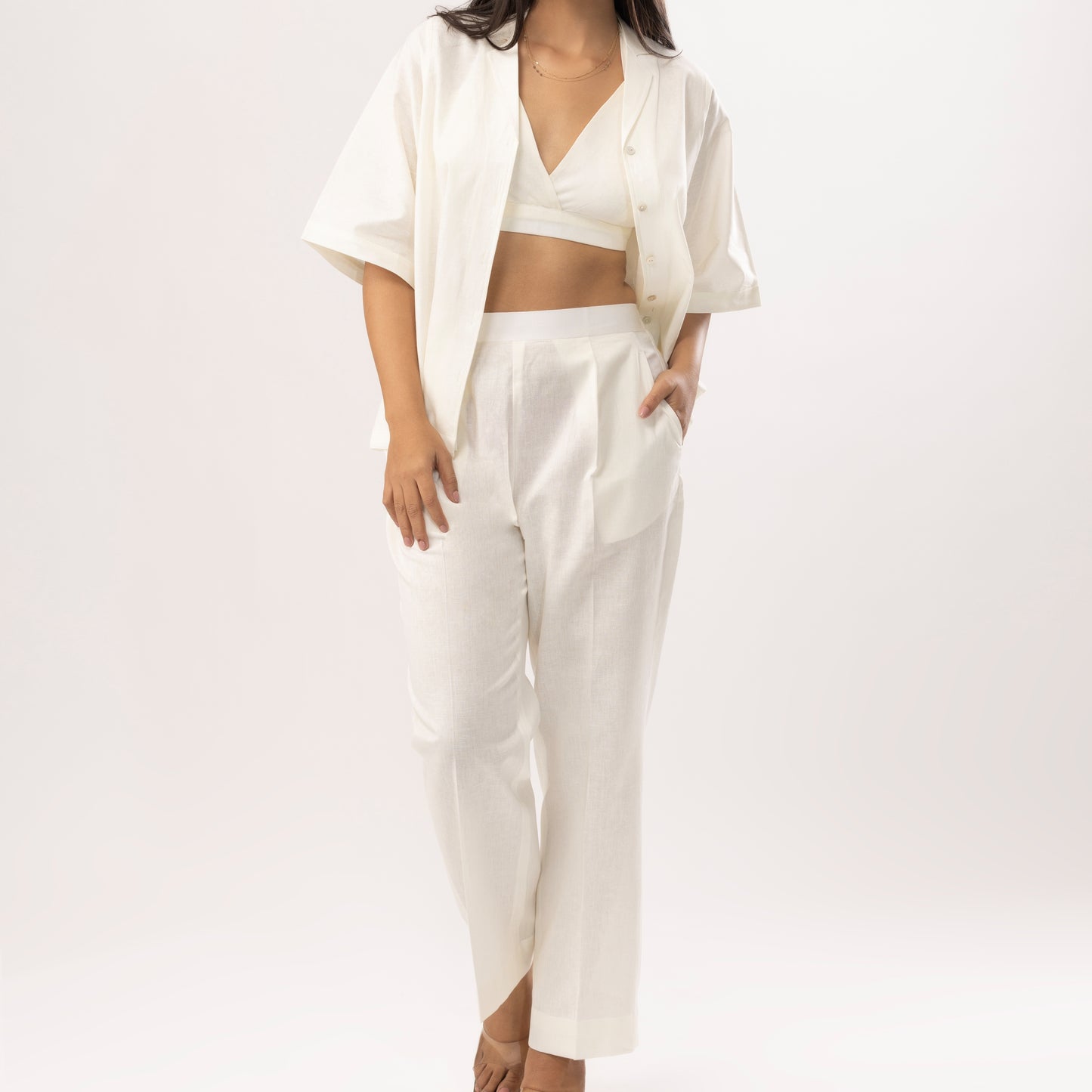 Venus Linen Set in Off-White