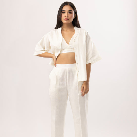 Venus Linen Set in Off-White