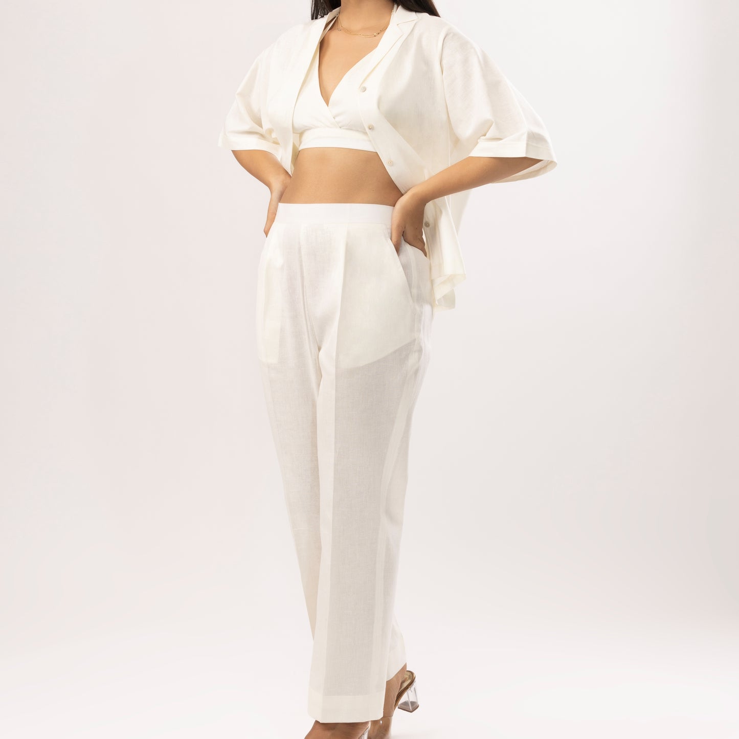 Venus Linen Set in Off-White