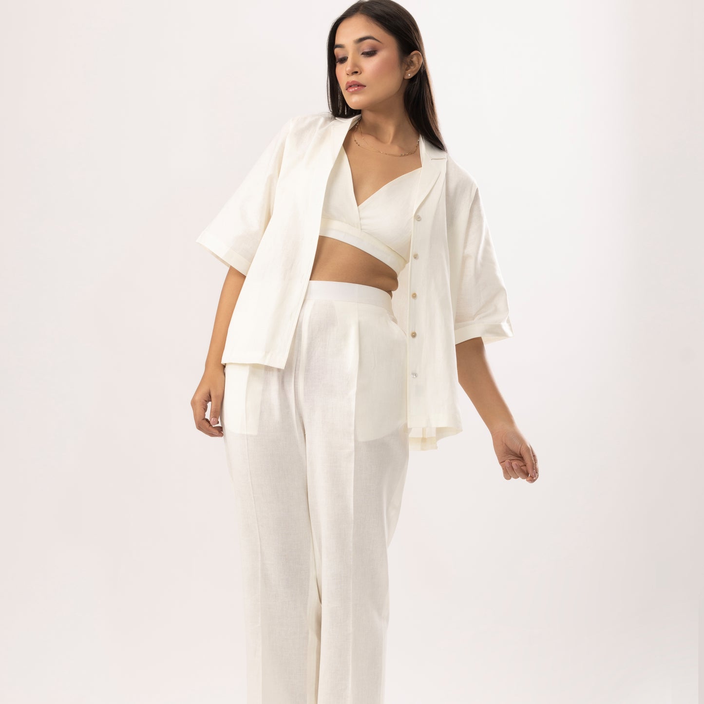 Venus Linen Set in Off-White