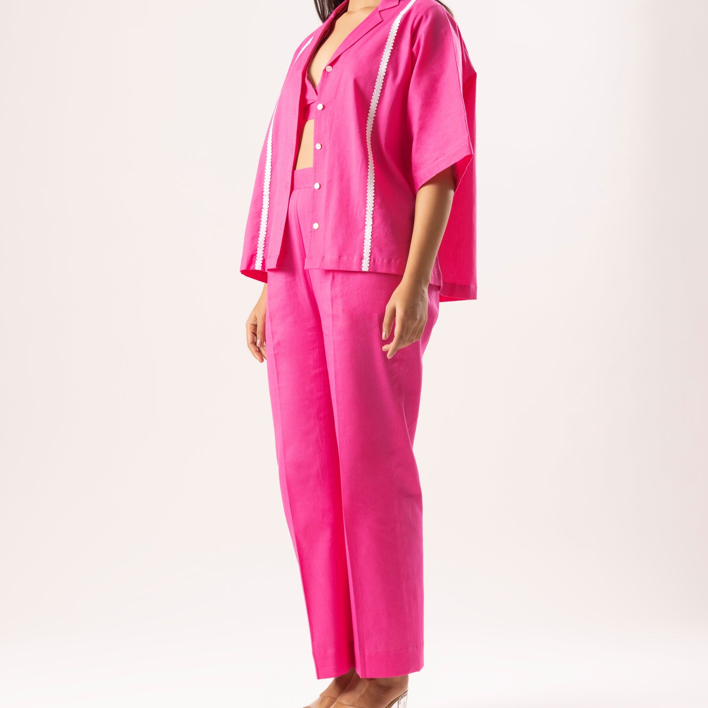 Venus Linen Pants in Pink