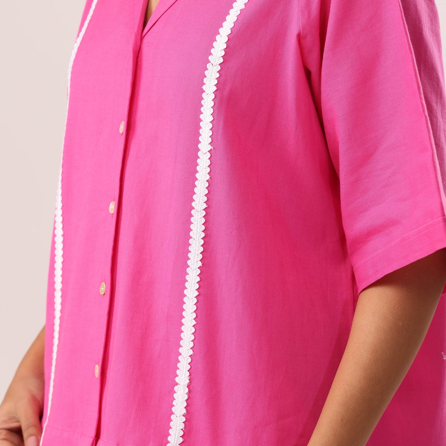 Venus Linen Shirt in Pink