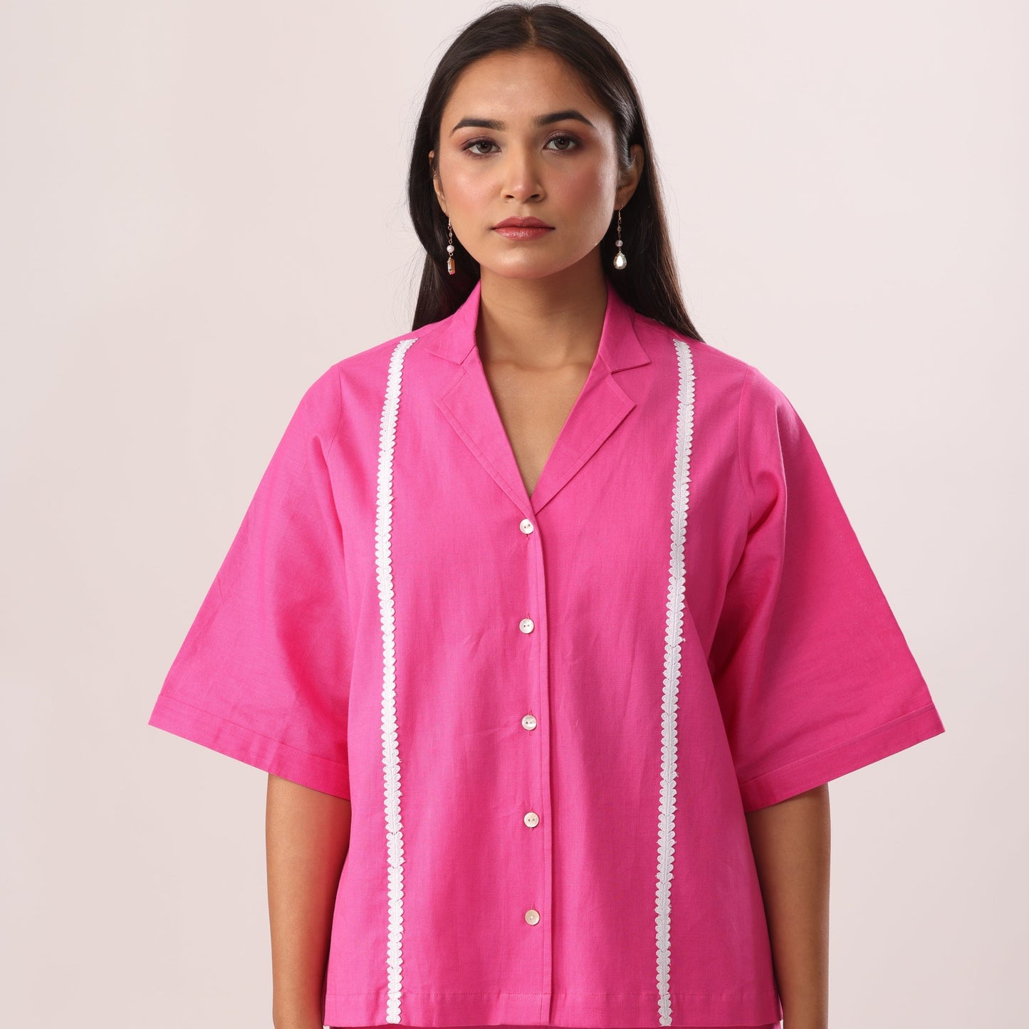 Venus Linen Shirt in Pink